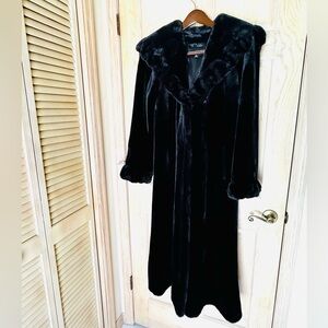 Black Faux Fur Long Coat